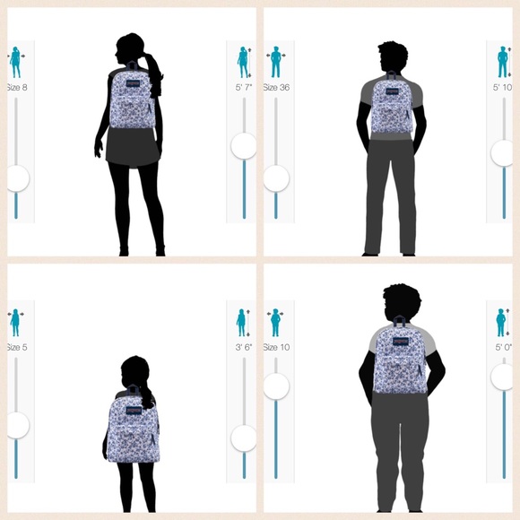 1 Left! NWT JANSPORT Floral Backpack Blue & White - Picture 8 of 8